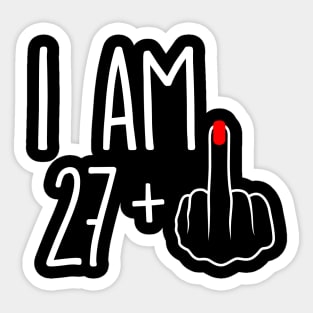 Vintage 28th Birthday I Am 27 Plus 1 Middle Finger Sticker